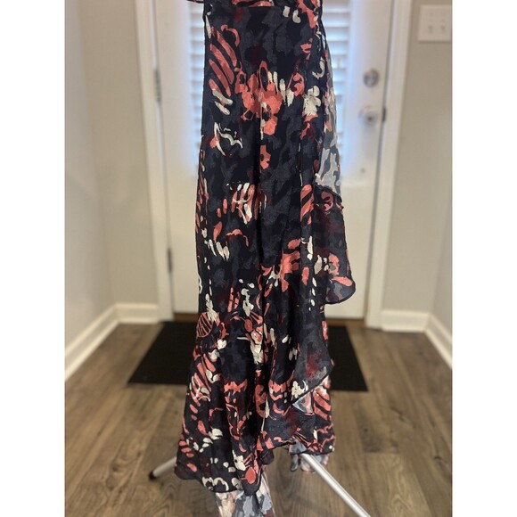 Tanya Taylor Women's Blue Blaire Floral High Low Dress Size 8 - Picture 13 of 14